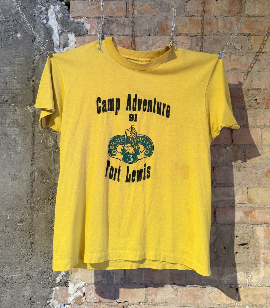 Camp Adventure Fort Lewis Tee
USA military camp graphic, 80 era