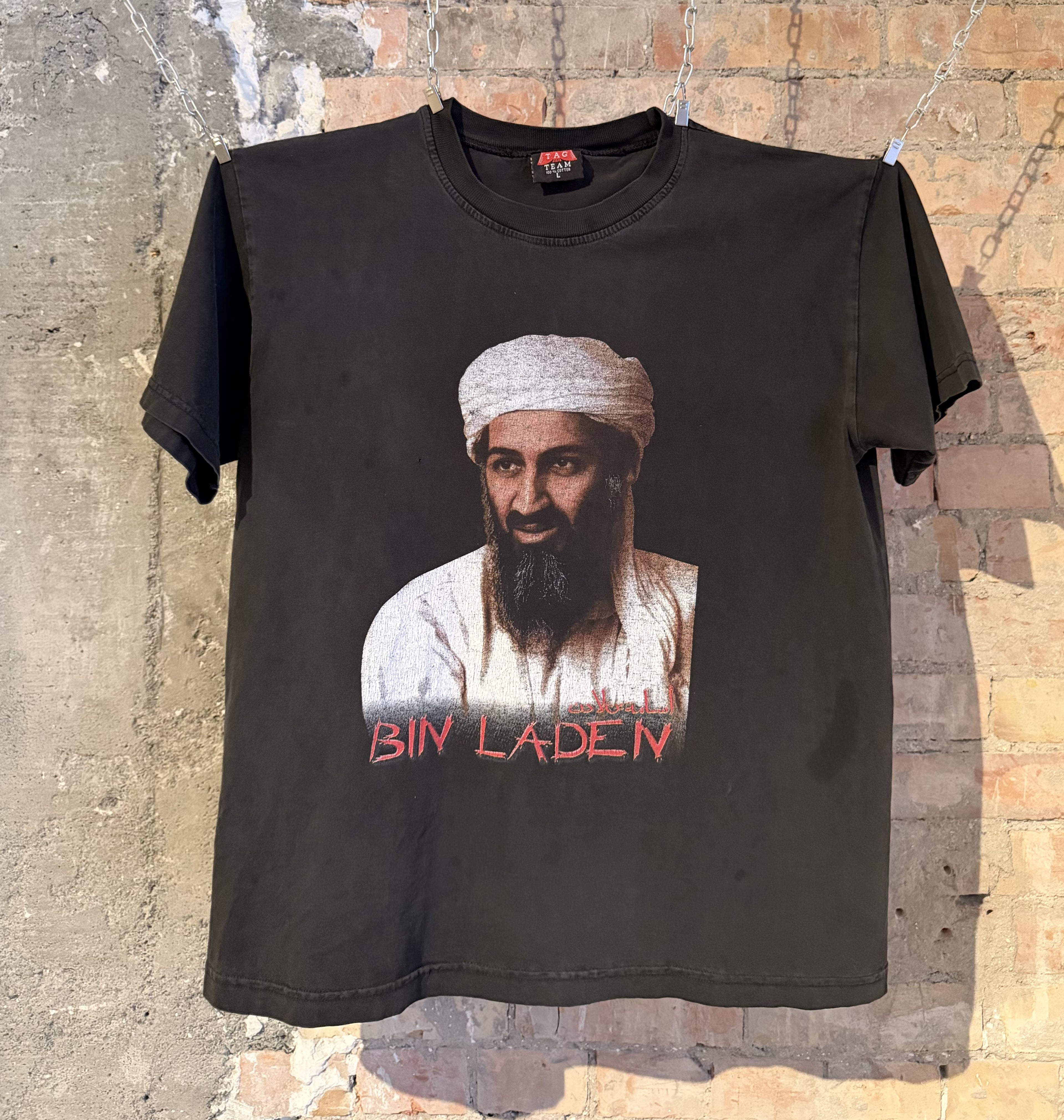 Osama Bin Laden graphic tee 00s era