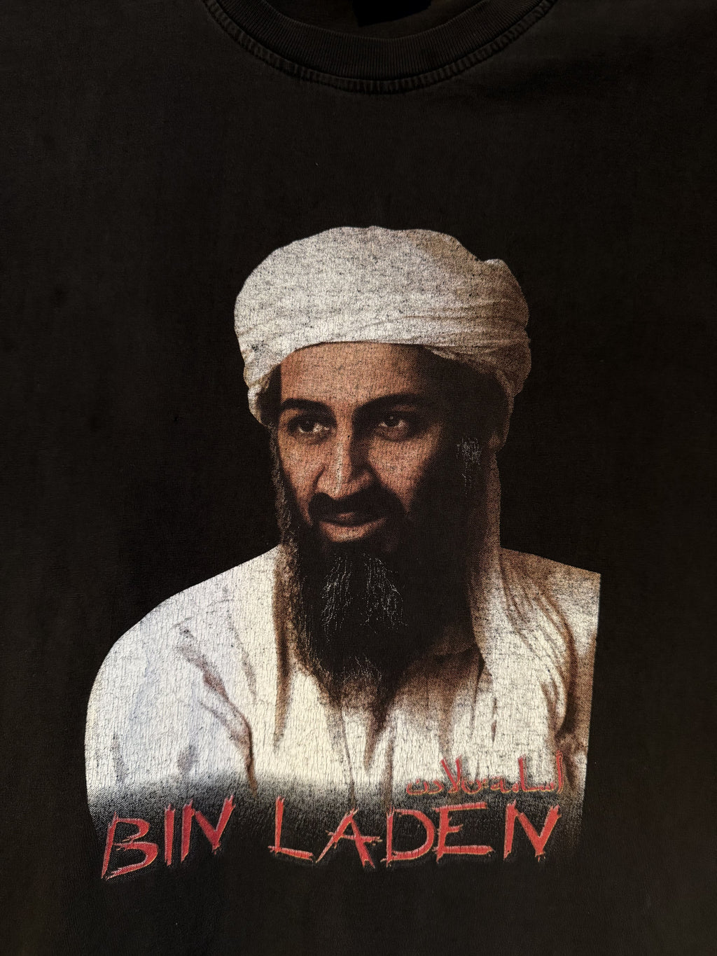 Osama Bin Laden graphic tee 00s era